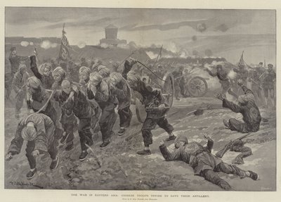 La guerre en Asie orientale, les troupes chinoises essayant de sauver leur artillerie - Richard Caton Woodville junior